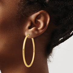 10k Polished Endless Tube Hoop Earrings