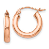 10k Rose Gold 2mm Polished Hoop Earrings