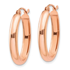 10k Rose Gold Polished Half-Round Oval Hoop Earrings