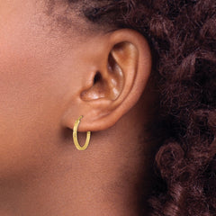 10k Diamond-cut Square Tube Endless Hoop Earrings