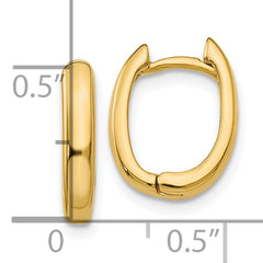 10k Oval Hinged Hoop Earrings