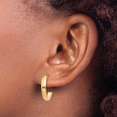 10k Polished 3.5mm J-Hoop Earrings