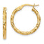 Hoop Earrings in 10K Yellow Gold, 19mm Textured - Sophia Jewelers