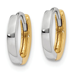 10k Two-tone 1.50mm Hinged Hoop Earrings