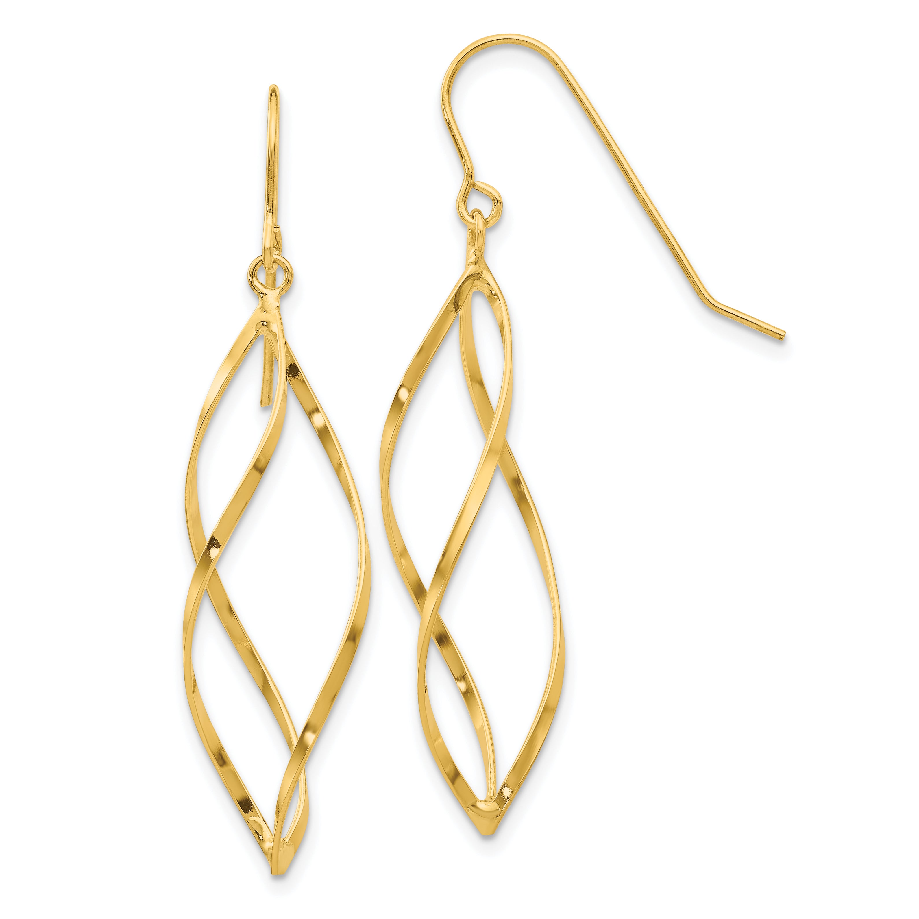 10k Twisted Dangle Earrings