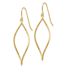 10k Polished Twisted Oblong Dangle Earrings