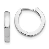 10k White Gold Round Hinged Hoop Earrings