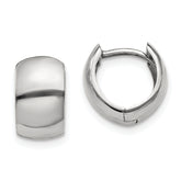 10k White Gold Round Hinged Hoop Earrings