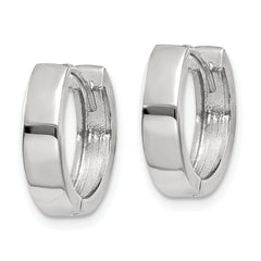 10k White Gold Round Hinged Hoop Earrings