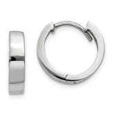 10k White Gold Round Hinged Hoop Earrings