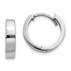 10k White Gold Round Hinged Hoop Earrings