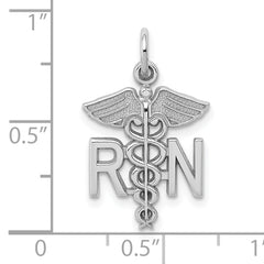 10k White Gold Registered Nurse Charm