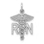 10k White Gold Registered Nurse Charm