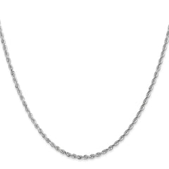 10k White Gold 2.25mm D/C Quadruple Rope Chain