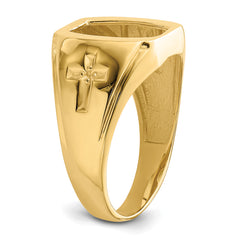 14k Men's Cross Ring Mounting (No Stone Included)