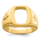 14k Men's Cross Ring Mounting (No Stone Included)