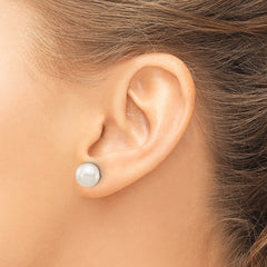 10k 8-9mm White Round Freshwater Cultured Pearl Stud Post Earrings