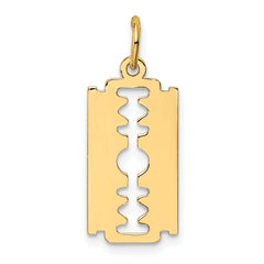 10k Polished Razor Blade Charm