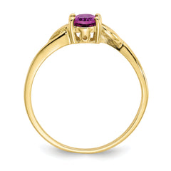 10k Polished Genuine Rhodolite Garnet Birthstone Ring