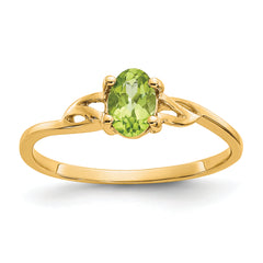 10k Polished Genuine Peridot Birthstone Ring