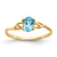 10k Polished Genuine Blue Topaz Birthstone Ring