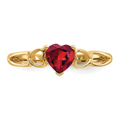10k Polished Genuine Garnet Birthstone Ring