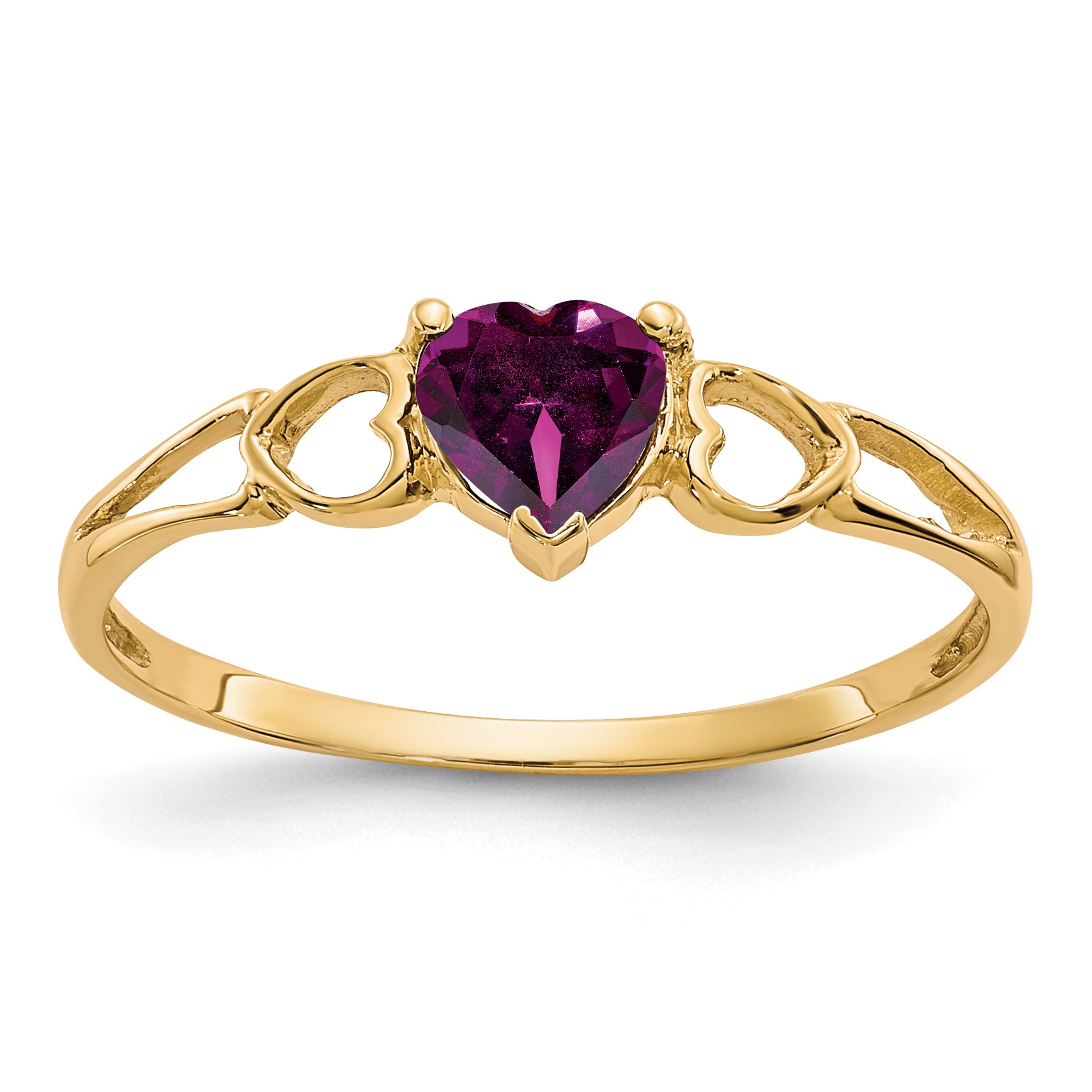 10k Polished Genuine Rhodolite Garnet Birthstone Ring