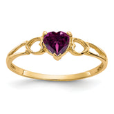 10k Polished Genuine Rhodolite Garnet Birthstone Ring