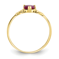 10k Polished Genuine Ruby Birthstone Ring