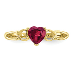 10k Polished Genuine Ruby Birthstone Ring