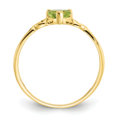 10k Polished Genuine Peridot Birthstone Ring
