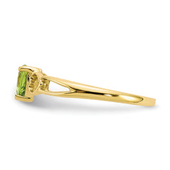 10k Polished Genuine Peridot Birthstone Ring