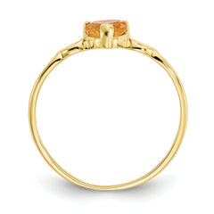 10k Polished Genuine Citrine Birthstone Ring