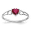10k White Gold Polished Genuine Ruby Birthstone Ring