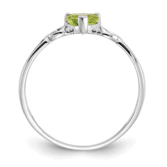 10k White Gold Polished Genuine Peridot Birthstone Ring