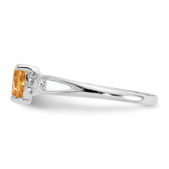 10k White Gold Polished Genuine Citrine Birthstone Ring
