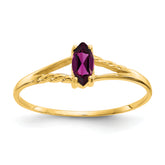 10k Polished Genuine Rhodolite Garnet Birthstone Ring