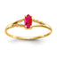 10k Polished Genuine Ruby Birthstone Ring