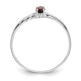 10 Karat White Gold Polished Genuine Garnet Birthstone Ring - View 2