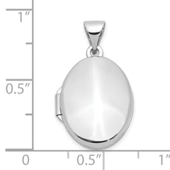 10k White Gold Polished Oval Locket