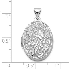 10k White Gold Polished Reversible Love You Always Oval Locket