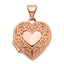 10K Rose Gold Polished 15mm Scroll Heart Locket Pendant