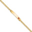 10k Semi-Solid Medical Red Enamel Anchor Link ID Bracelet