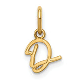 10KY Upper case Letter D Initial Charm