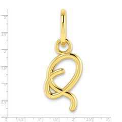 10KY Upper case Letter Q Initial Charm