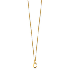 10KY Cutout Letter C Initial Necklace