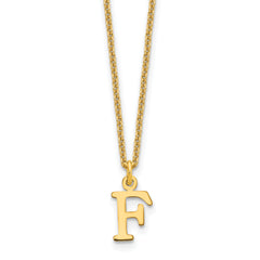10KY Cutout Letter F Initial Necklace