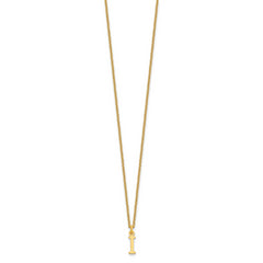 10KY Cutout Letter I Initial Necklace