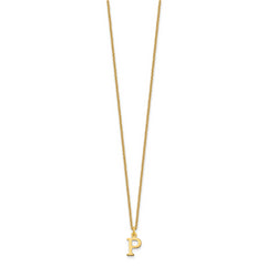 10KY Cutout Letter P Initial Necklace