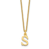 10KY Cutout Letter S Initial Necklace